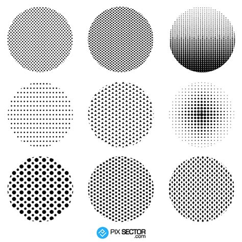 Radial Halftone Circle Dot Pattern Vector Art Pixsector Free Vector