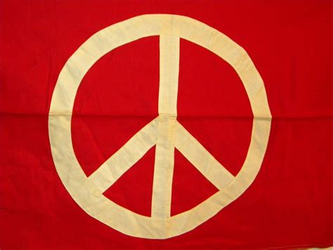 Original Hippie 1960s 1970s Peace Sign Flag 22x36