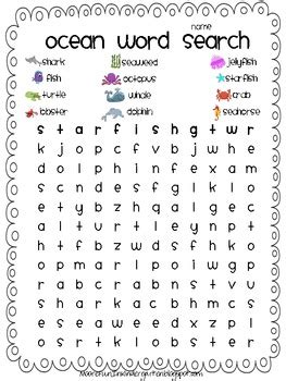 Play vocabulary based interactive esl word search puzzles and learn new vocabulary. Ocean Word Search by Mandi Moore | Teachers Pay Teachers
