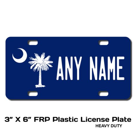 Personalized South Carolina 3 X 6 Frp Plastic License Plate Version 4