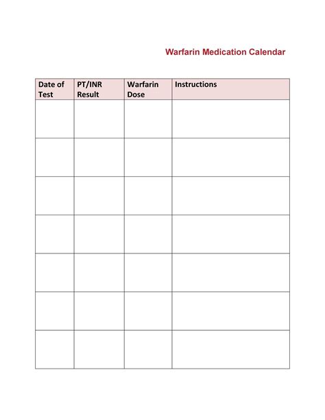 Medication Schedule Template Free Word Excel Pdf Format Images And