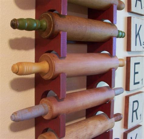 Multiple Rolling Pin Rack Wooden Rolling Pin Farmhouse Storage Etsy