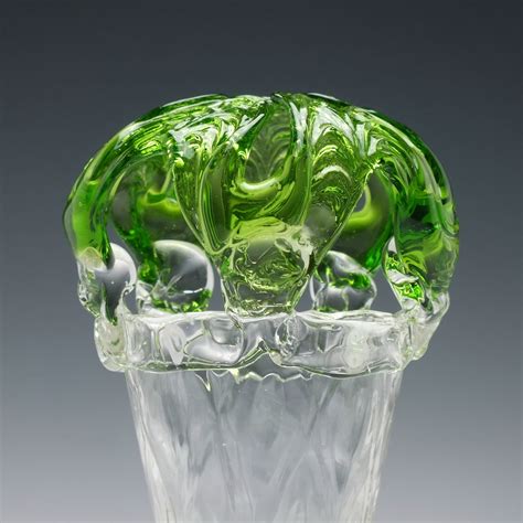 Pair Art Nouveau Glass Vases C1890 Home Decor Exhibit Antiques