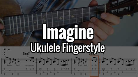 John Lennon Imagine Ukulele Fingersyle Tabs On Screen Youtube