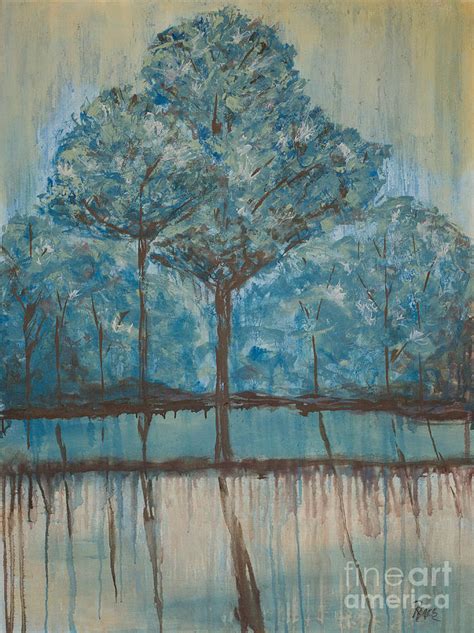 Blue Trees Painting By Renee Nolan Pixels