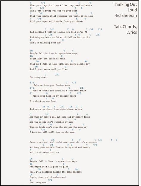 [Mattwins]: Thinking Out Loud Chords and Lyrics