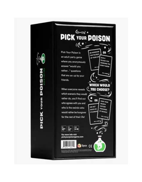 Adult Games Pick Your Poison Pour Homme