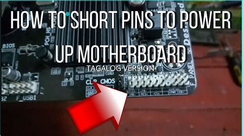 Shorting Pins To Power Up Motherboard Youtube