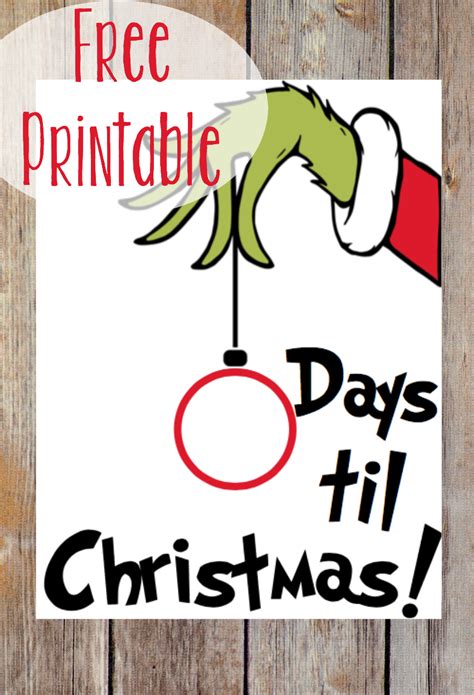 Download Free Grinch Christmas countdown printable | Grinch ...