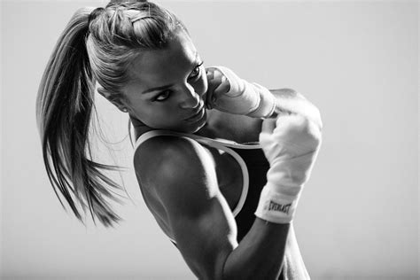 female model boxing workout