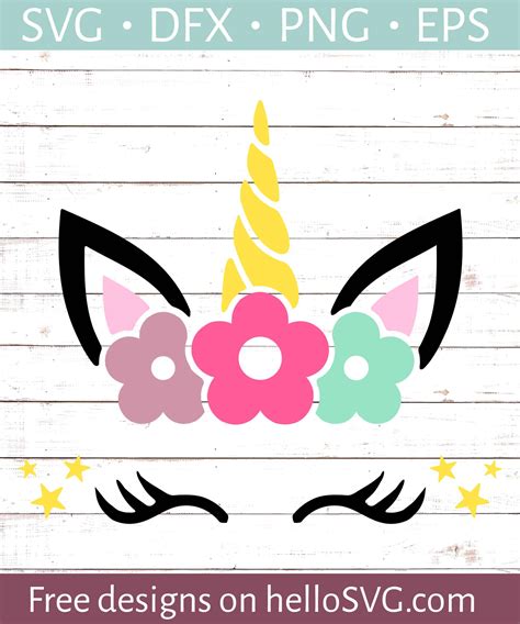 Unicorn Face With Name Svg