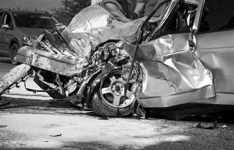 Premium Photo Damaged Vehicle Closeup After Car Crash