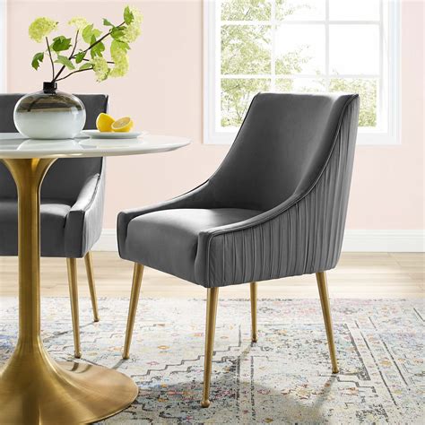 By jennifer taylor (3) new. Discern Pleated Back Upholstered Performance Velvet Dining ...