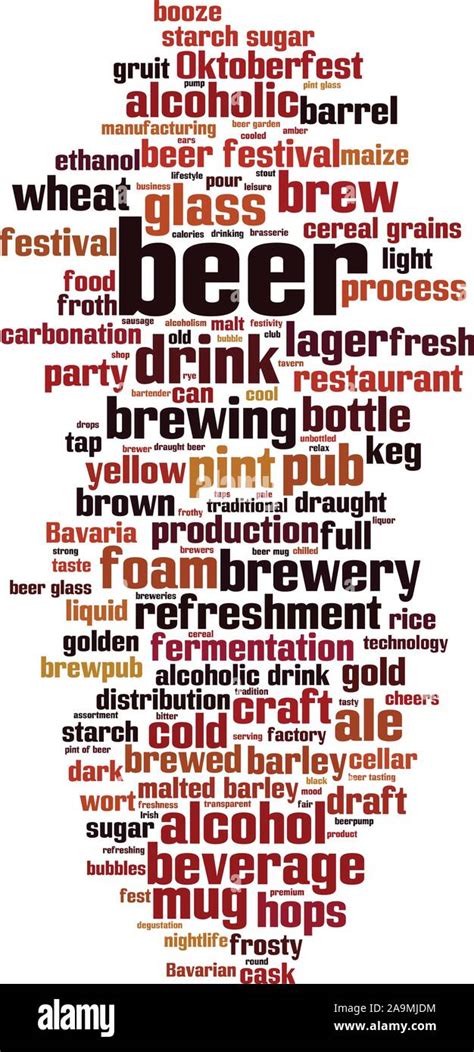 Beer Word Cloud Concept Collage Made Of Words About Beer Vector