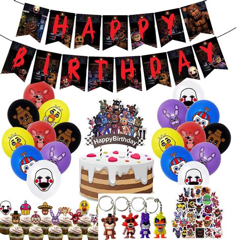 Buy Five Nights At Freddys Birthday Party Supplies Birthday Banner Cake Topper Cupcake Toppers