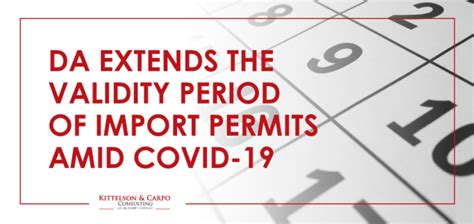 Da Extends The Validity Period Of Import Permits Amid Covid 19