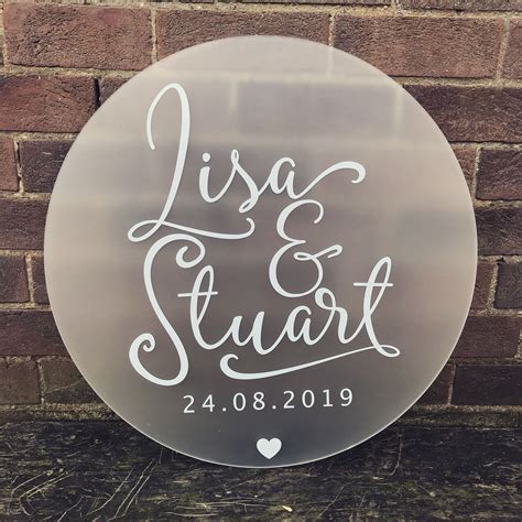 Frosted Acrylic Round Circle Wedding Welcome Sign ️ Wedding Signs