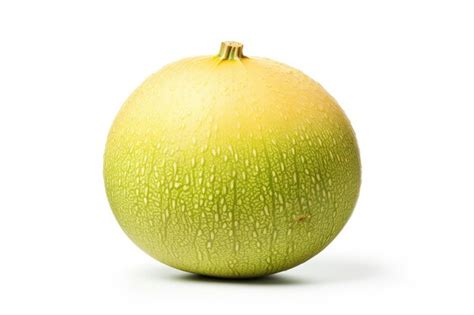 Premium Ai Image Single Galia Melon Fruit Isolated White Background