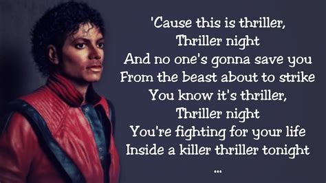 Thriller Lyrics Michael Jackson Youtube