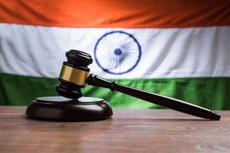 Premium Photo Indian Law Concept Showing Wooden Gavel And Indian Flag