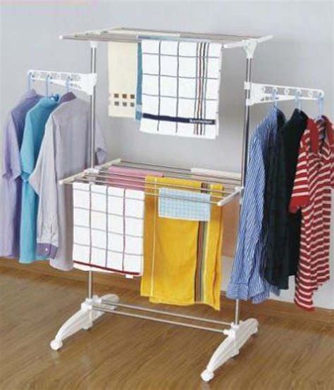 Stainless steel cloth drying rack stand, clothes dryer laundry hanger stand folding 3 tier,stable and durable, adjustable hanging foldable for drying clothing indoor and outdoor (standard). Zephyr Foldable Cloth Hanger Dryer stand, Laundry Drying ...