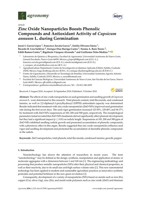 pdf zinc oxide nanoparticles boosts phenolic compounds and antioxidant activity of capsicum