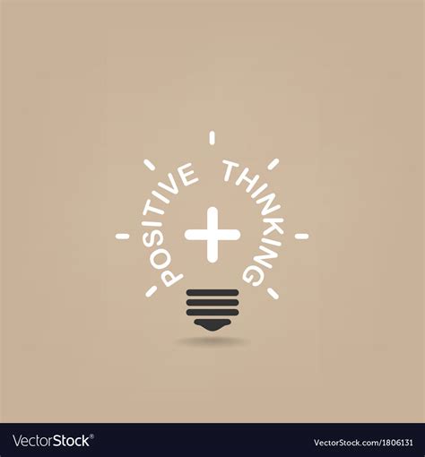 Positive Thinking Light Bulb Royalty Free Vector Image