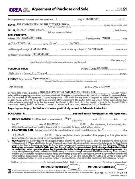 Fillable Online Orea Form 100 03 2010pdf Fax Email Print Pdffiller