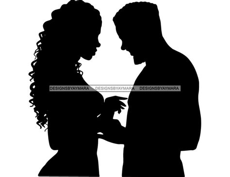 Black Couple Man Woman Relationship Lovers Silhouette King And Etsy
