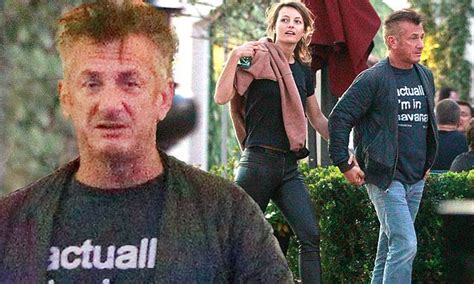 Sean Penn 59 Takes Leather Clad Girlfriend Leila George 27 To The