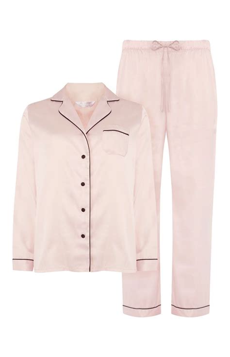 Primark Pink Satin Pyjama Set £10 Satin Pajamas Pajama Set Satin Pyjama Set