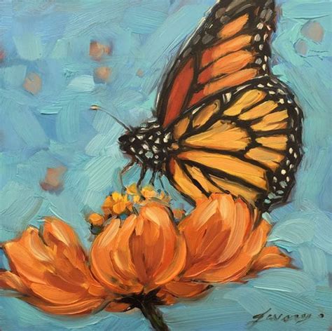 Butterfly Painting 5x5 Inch Original Oil Painting Of By Laveryart More