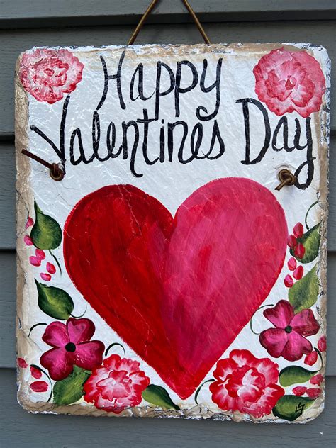 Valentines Day Slate Sign Valentines Day Slate Door Etsy