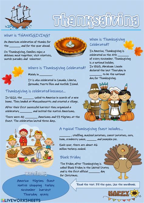 Thanksgiving Online Activity For Elementary You Can Do The Exercises