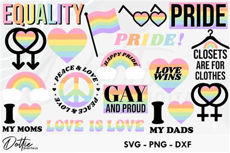 Gay Pride Quotes Bundle Svg Dxf Png
