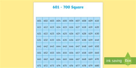 601 700 Square Number Square Hundred Square Number