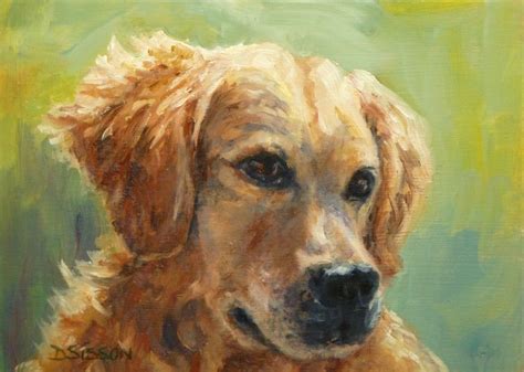 Daily Painting Projects Golden Summer Oil Painting Dog Art Pet
