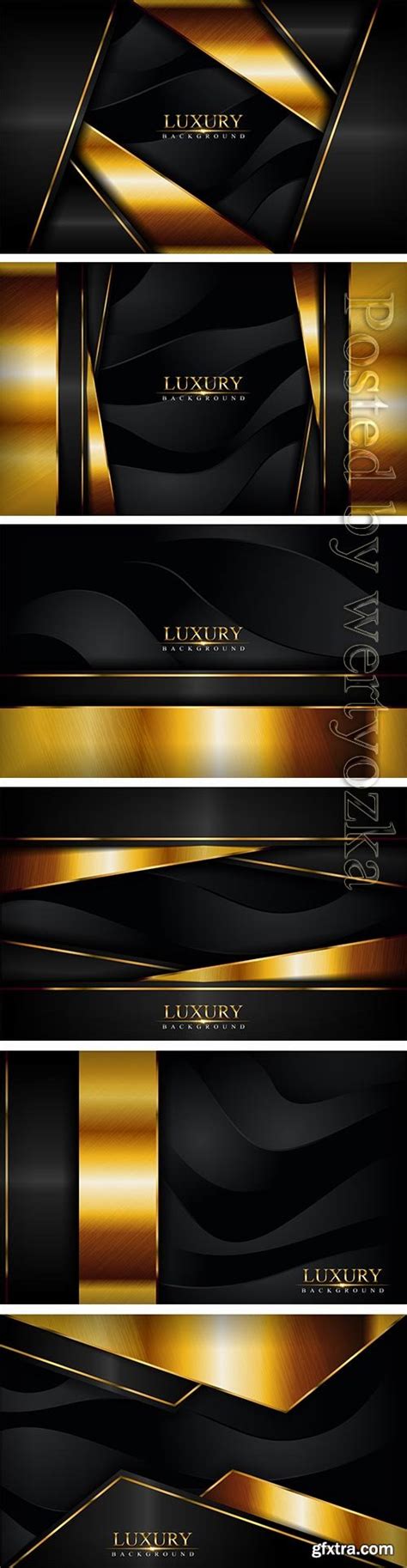 Luxury Black Background With Golden Lines Vector Composition Gfxtra