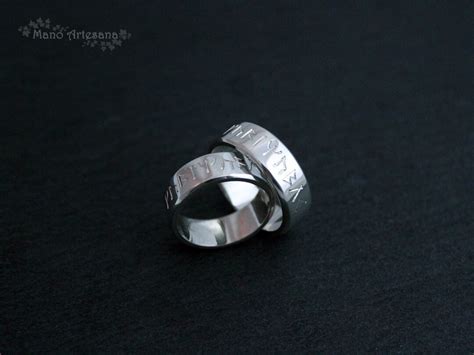 Personalized Dwarven Ring With Yours Names In Runes Sterling Etsy