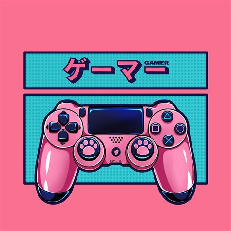 The Cute Pink Controller Design Gamer Girl Pink Games Cute Anime