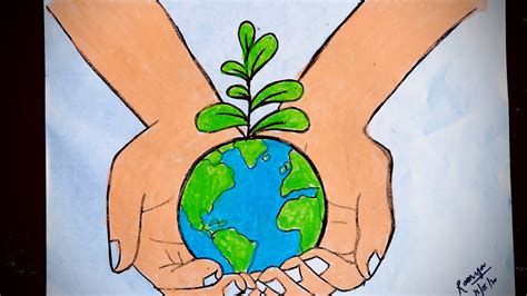 World Environment Day Drawing Easy Step By Step How To Draw World
