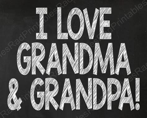 I Love Grandma And Grandpa Sign Instant Download Printable Etsy