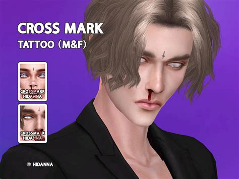The Sims Resource Cross Mark Tattoo Mandf Hq