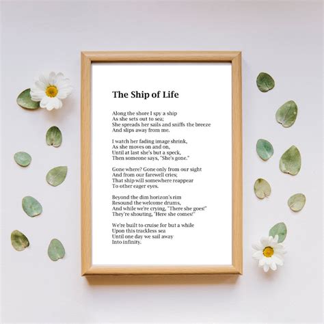 The Ship Of Life Poem Strength Funeral Mourning Etsy Uk