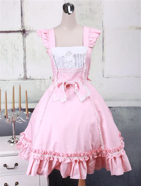 Sweet Pink Sleeveless Bow Cotton Lolita Dresspink Sweet Lolita Dress