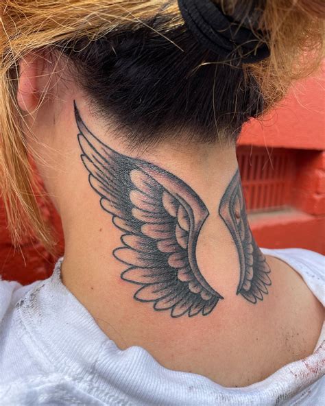 Aggregate 98 About Angel Wings Neck Tattoo Meaning Best Indaotaonec