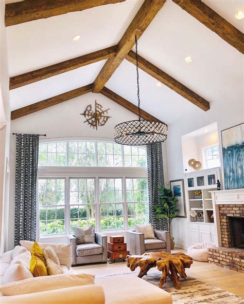 Exposed Wood Beams Made To Order Vaulted Ceiling Living Room Beams