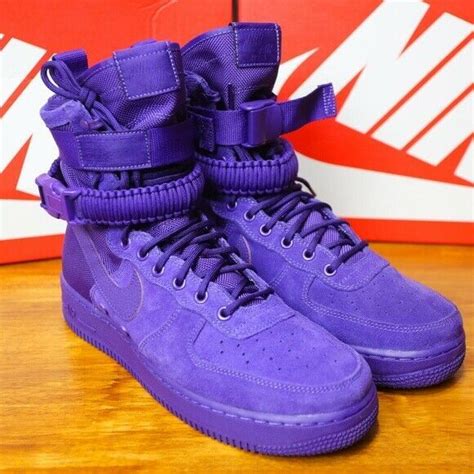 Nike air force 1 flyknit 2.0 trainers in red. NIKE SF AF1 Air Force 1 One High Boot Court Purple 864024 ...