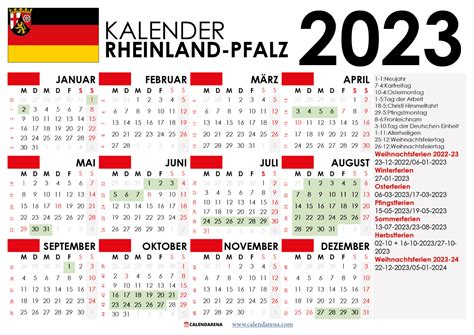 Kalender 2023 Rheinland Pfalz Mit Ferien Feiertage