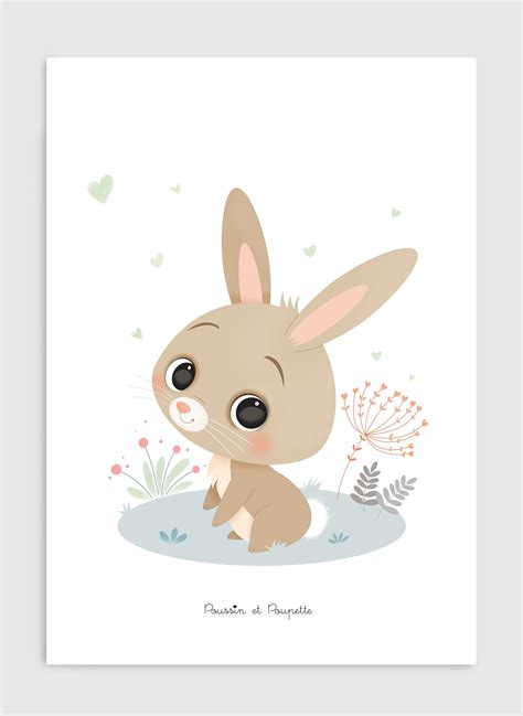 Birth Poster, Rabbit Poster,Baby Room Poster,Customizable Poster,Child Decoration,Child Poster 